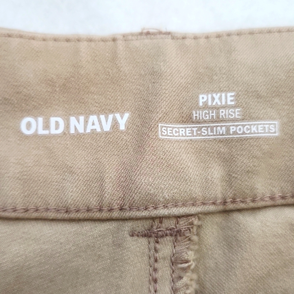 Old Navy Tan Pixie High Rise Secret Slim Pockets - Picture 2 of 10
